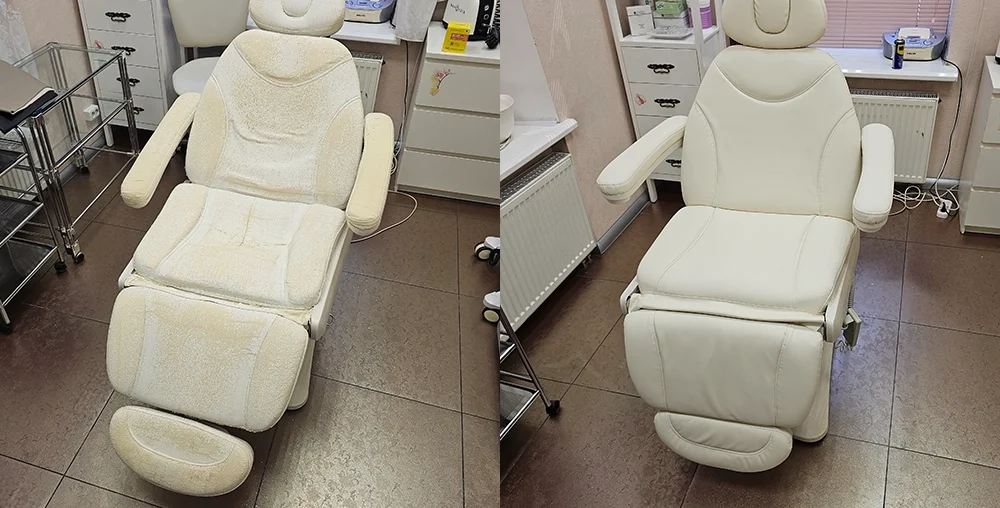 Как мы освежили педикюрные кресла с помощью перетяжки в кожзам