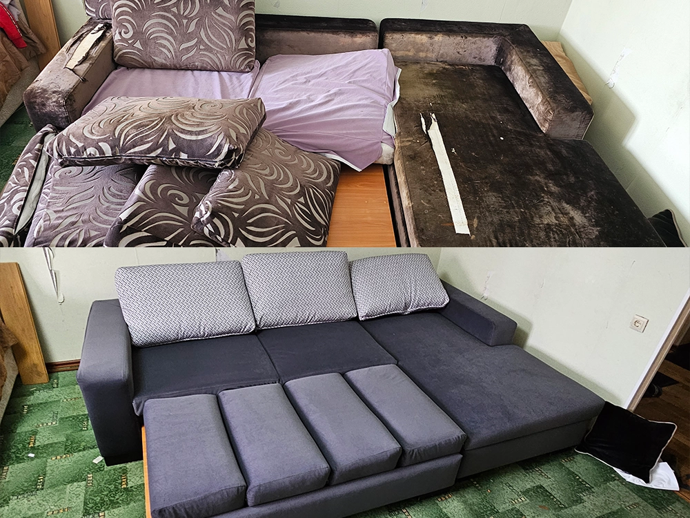 Перетянули угловой диван: новая жизнь мебели и изготовление подушек из поролона